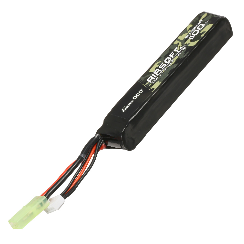 Gens Ace Airsoft LiPo Akku 11,1V 1100mAh 25C / 80C Stock-Tube Type m. Mini-Tam Anschluss Bild 1