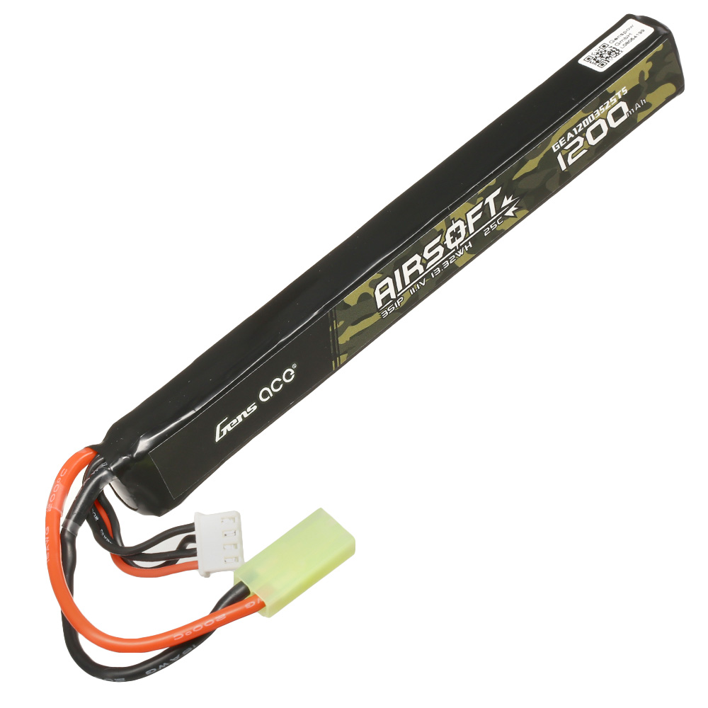 Gens Ace Airsoft LiPo Akku 11,1V 1200mAh 25C / 80C Stick-Type m. Mini-Tam Anschluss Bild 2