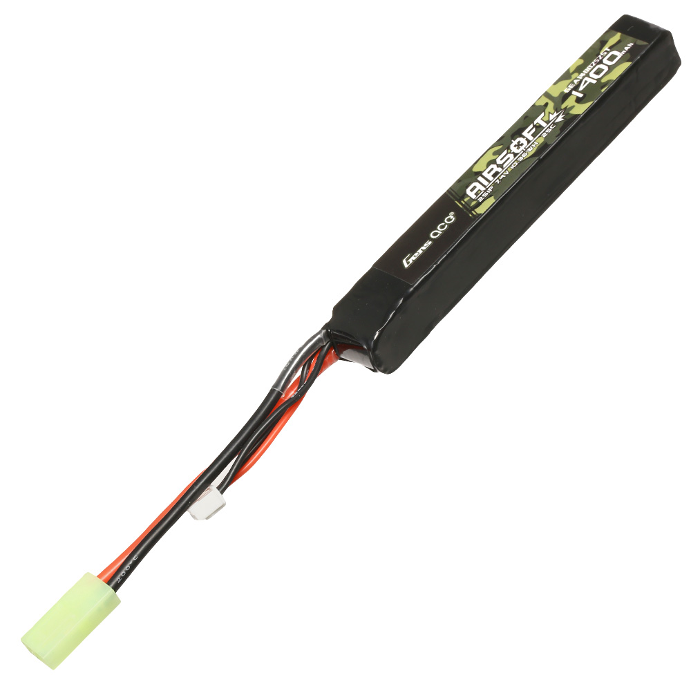 Gens Ace Airsoft LiPo Akku 7,4V 1400mAh 25C / 80C Long Stock-Tube Type m. Mini-Tam Anschluss Bild 1