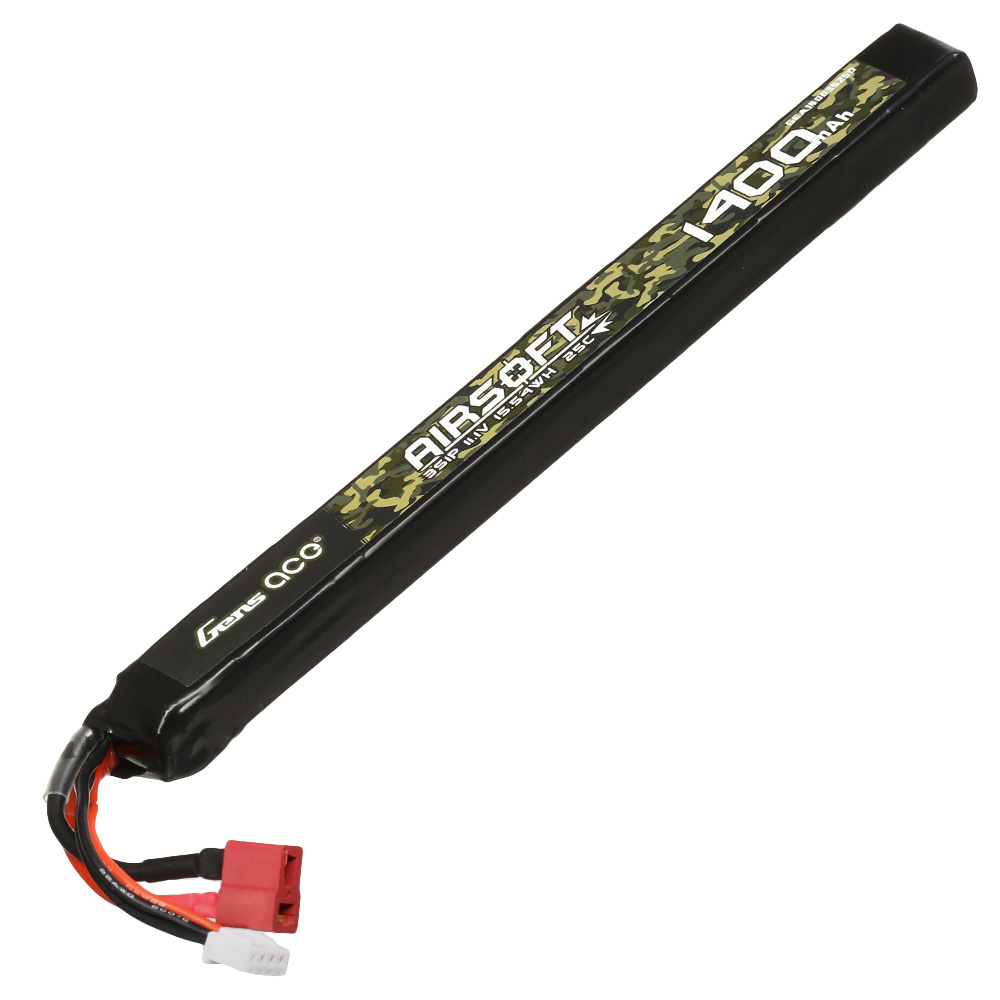 Gens Ace Airsoft LiPo Akku 11,1V 1400mAh 25C / 80C Stick-Type m. T-Stecker Anschluss