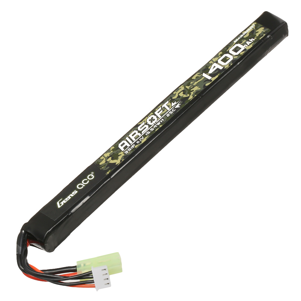 Gens Ace Airsoft LiPo Akku 11,1V 1400mAh 25C / 80C Stick-Type m. Mini-Tam Anschluss