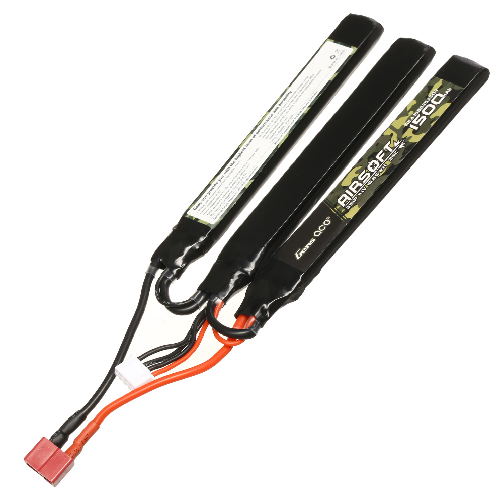 Gens Ace Airsoft LiPo Akku 11,1V 1500mAh 25C / 80C Small-Long Tri-Panel Type m