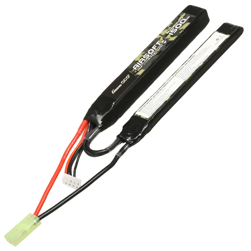 Gens Ace Airsoft LiPo Akku 11,1V 1500mAh 25C / 80C Small-Long Two-Panel Type m. Mini-Tam Anschluss Bild 1