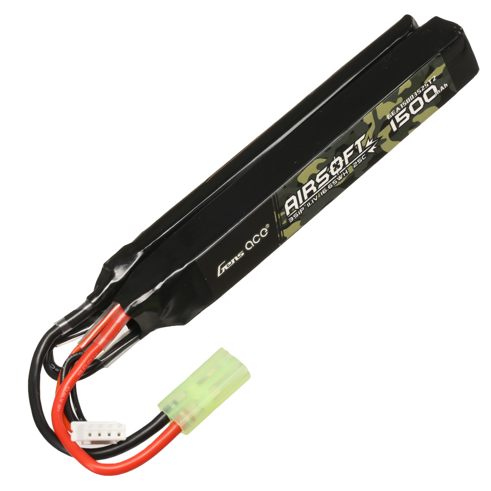 Gens Ace Airsoft LiPo Akku 11,1V 1500mAh 25C / 80C Small-Long Two-Panel Type m. Mini-Tam Anschluss Bild 2