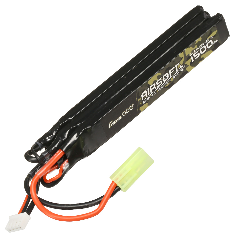 Gens Ace Airsoft LiPo Akku 11,1V 1500mAh 25C / 80C Small-Long Tri-Panel Type m. Mini-Tam Anschluss Bild 1