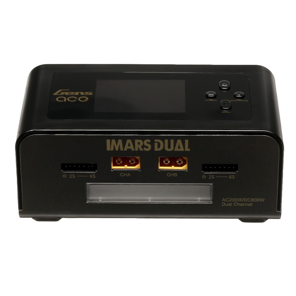 Gens Ace Imars Dual Channel Charger Ladegert schwarz f. LiPo / LiFe 1-6 / NiMH 1-16 15A 600W 12 / 230V Bild 1