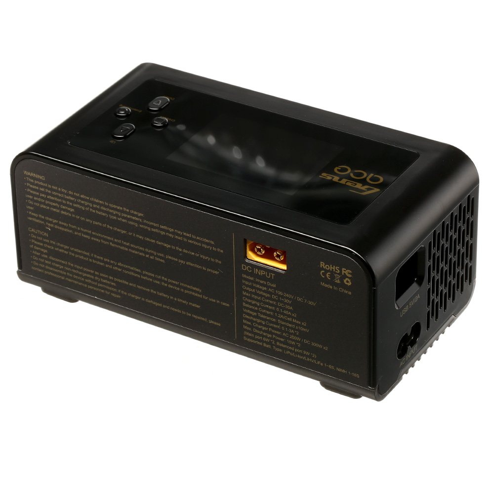 Gens Ace Imars Dual Channel Charger Ladegert schwarz f. LiPo / LiFe 1-6 / NiMH 1-16 15A 600W 12 / 230V Bild 3