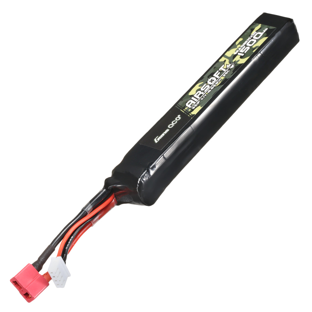 Gens Ace Airsoft LiPo Akku 11,1V 1500mAh 25C / 80C Long Stock-Tube Type m. T-Stecker Anschluss Bild 1