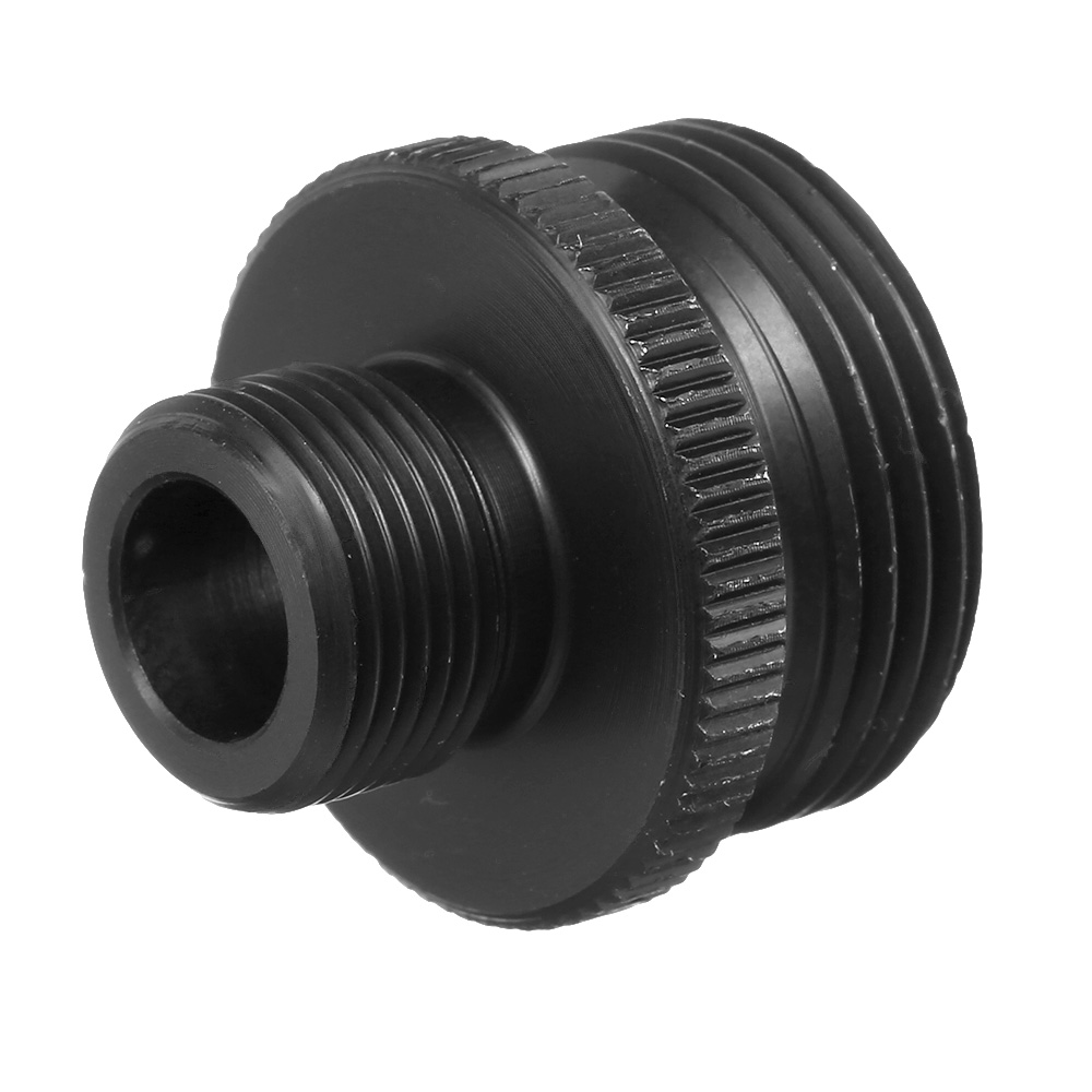 Royal Airsoft Barrel Extension / Silencer Adapter 14mm- schwarz f. Well MB01 / MB04 / MB05 / MB08 Gewehrserie