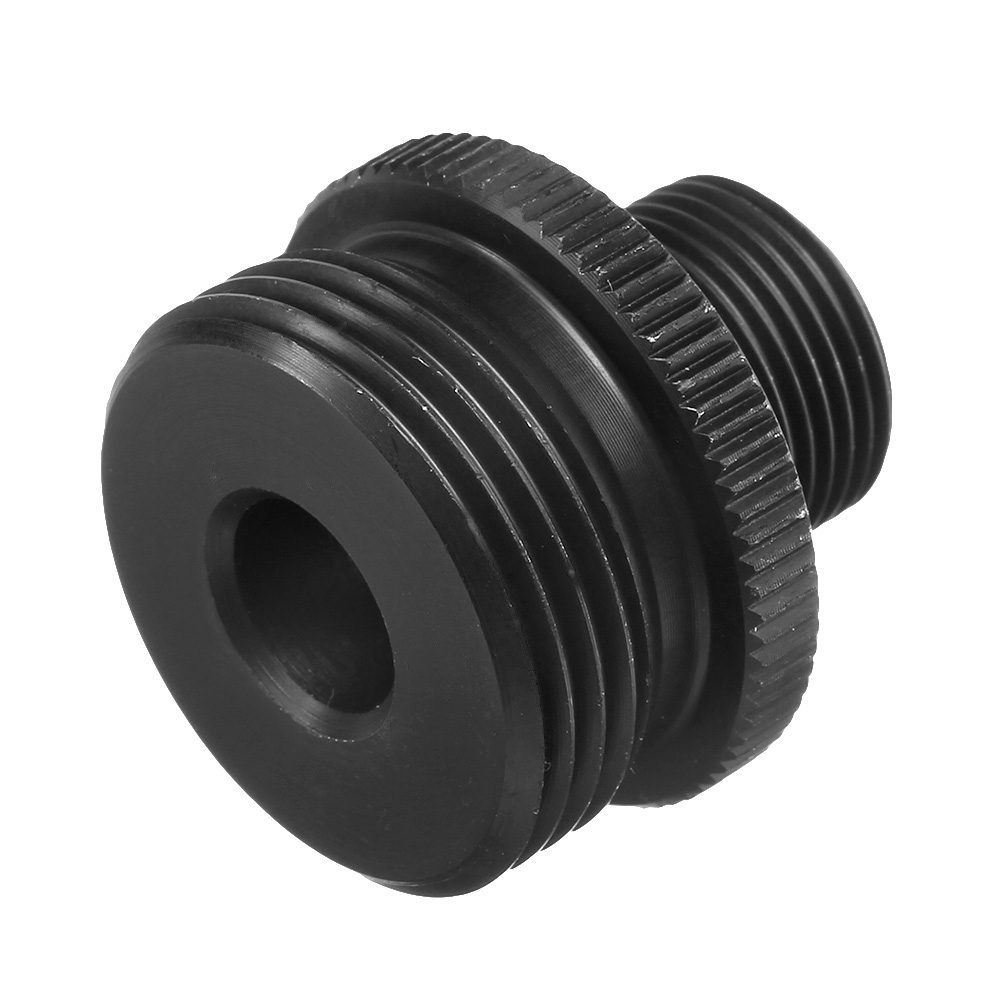 Royal Airsoft Barrel Extension / Silencer Adapter 14mm- schwarz f. Well MB01 / MB04 / MB05 / MB08 Gewehrserie Bild 1