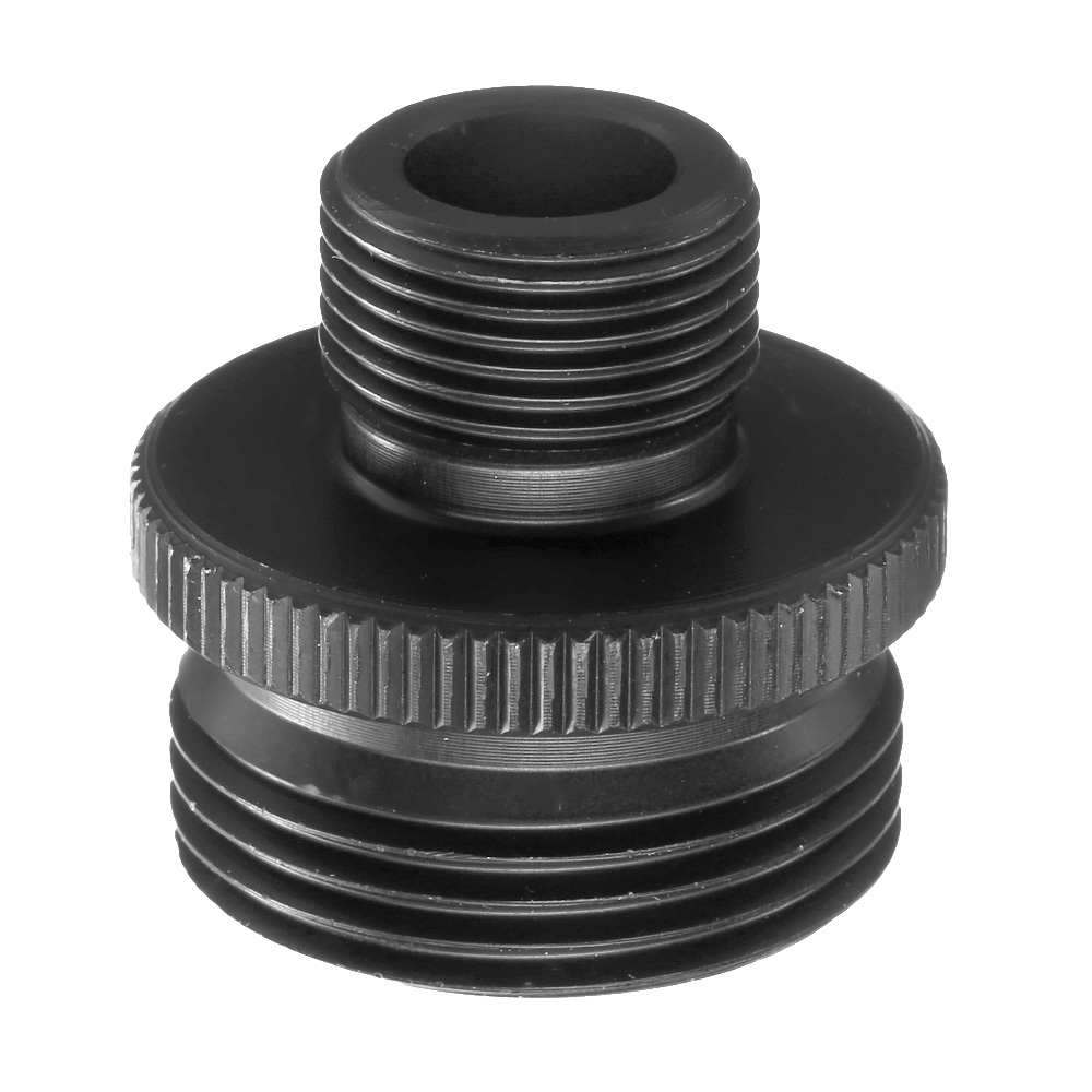 Royal Airsoft Barrel Extension / Silencer Adapter 14mm- schwarz f. Well MB01 / MB04 / MB05 / MB08 Gewehrserie Bild 1