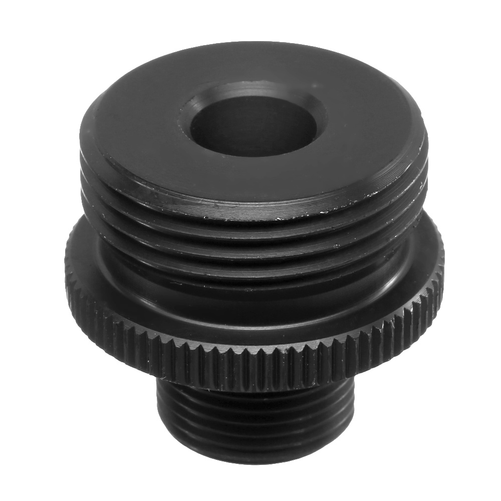 Royal Airsoft Barrel Extension / Silencer Adapter 14mm- schwarz f. Well MB01 / MB04 / MB05 / MB08 Gewehrserie Bild 1