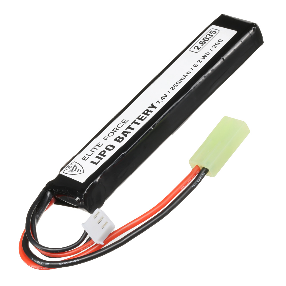 Elite Force LiPo Akku 7,4V 850mAh 20C Stock-Tube Type m. Mini-Tam Anschluss