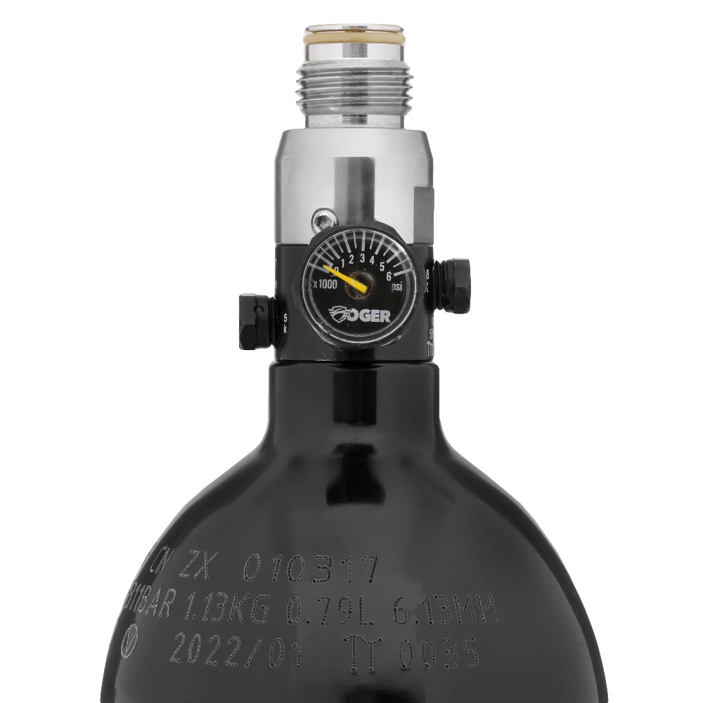 Soger Sports 0,8L / 48ci HPA Tank mit Regulator 3000 PSI / 850 PSI schwarz Bild 3