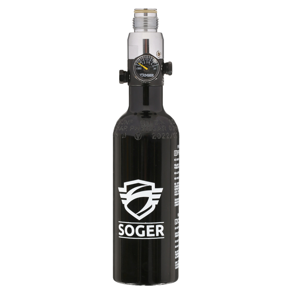 Soger Sports 0,16L / 10ci HPA Tank mit SLP Regulator 3000 PSI / 450 PSI schwarz