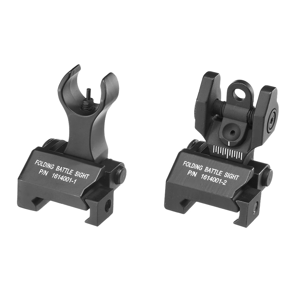 King Arms Folding Battle Sight Set Front / Rear fr 21mm Schienen schwarz