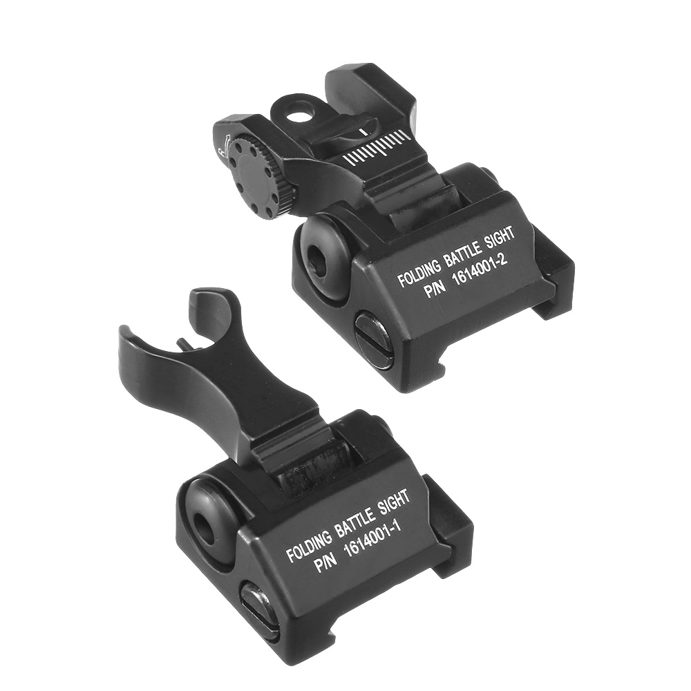 King Arms Folding Battle Sight Set Front / Rear fr 21mm Schienen schwarz Bild 1