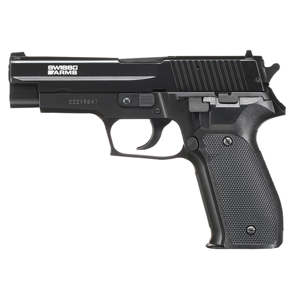 Cybergun Swiss Arms Navy Pistol mit Metallschlitten H.P.A. Fire Line Springer 6mm BB schwarz Bild 1