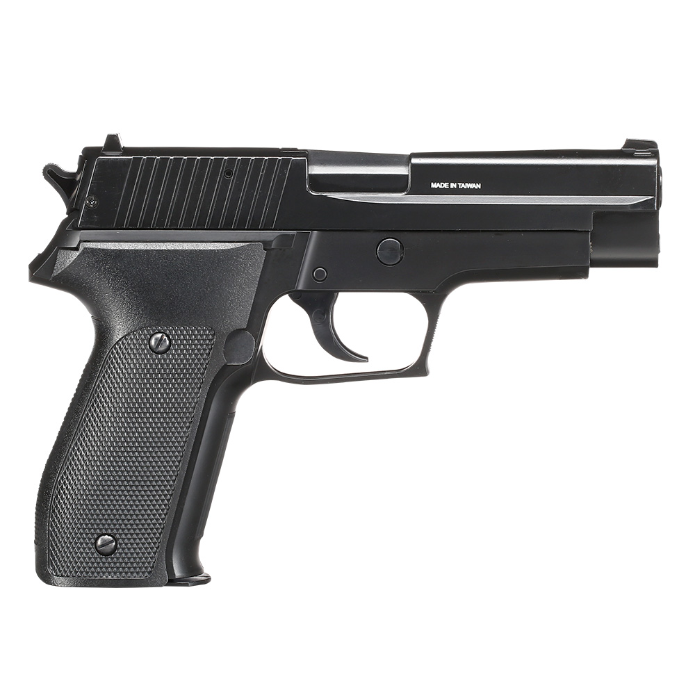 Cybergun Swiss Arms Navy Pistol mit Metallschlitten H.P.A. Fire Line Springer 6mm BB schwarz Bild 2