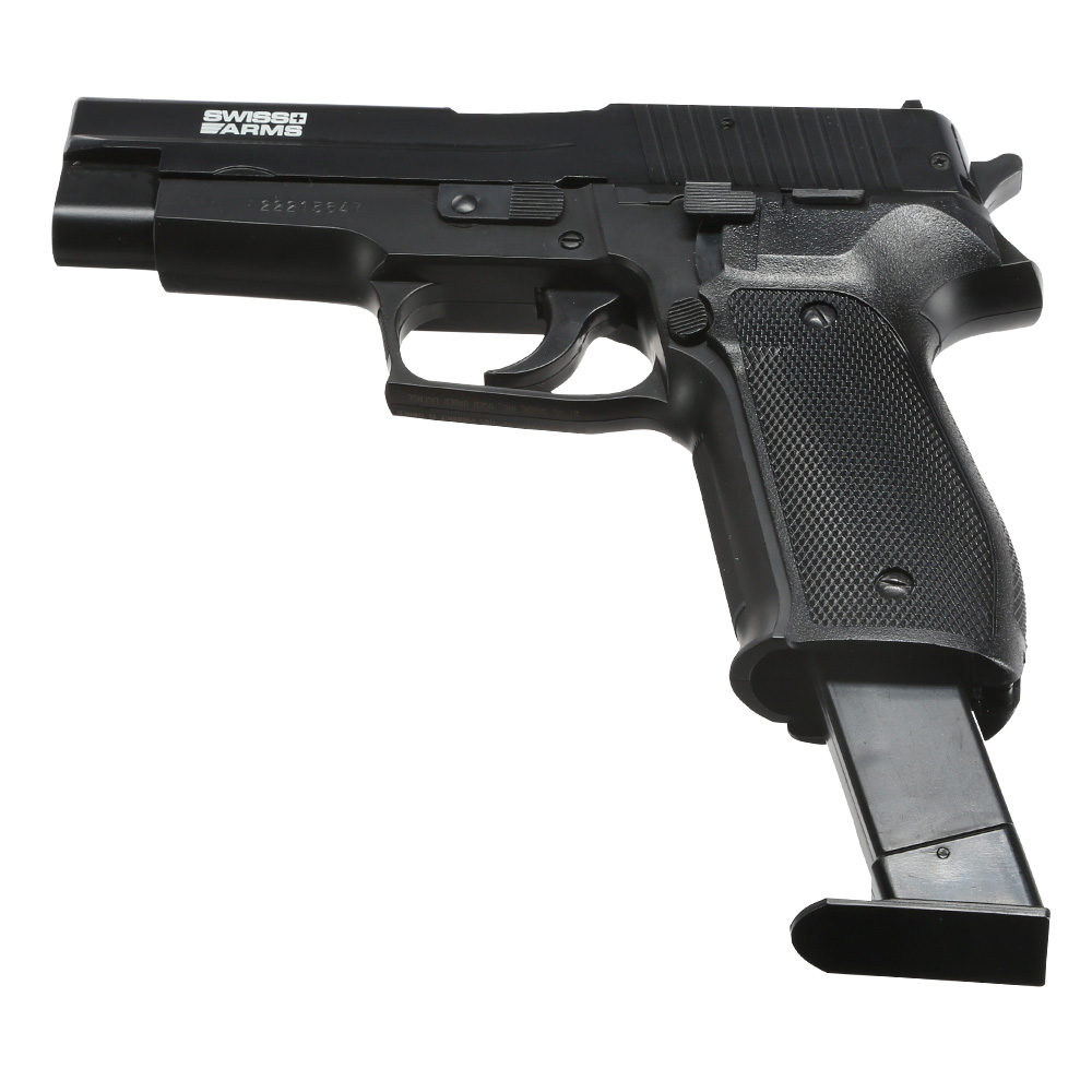 Cybergun Swiss Arms Navy Pistol mit Metallschlitten H.P.A. Fire Line Springer 6mm BB schwarz Bild 4