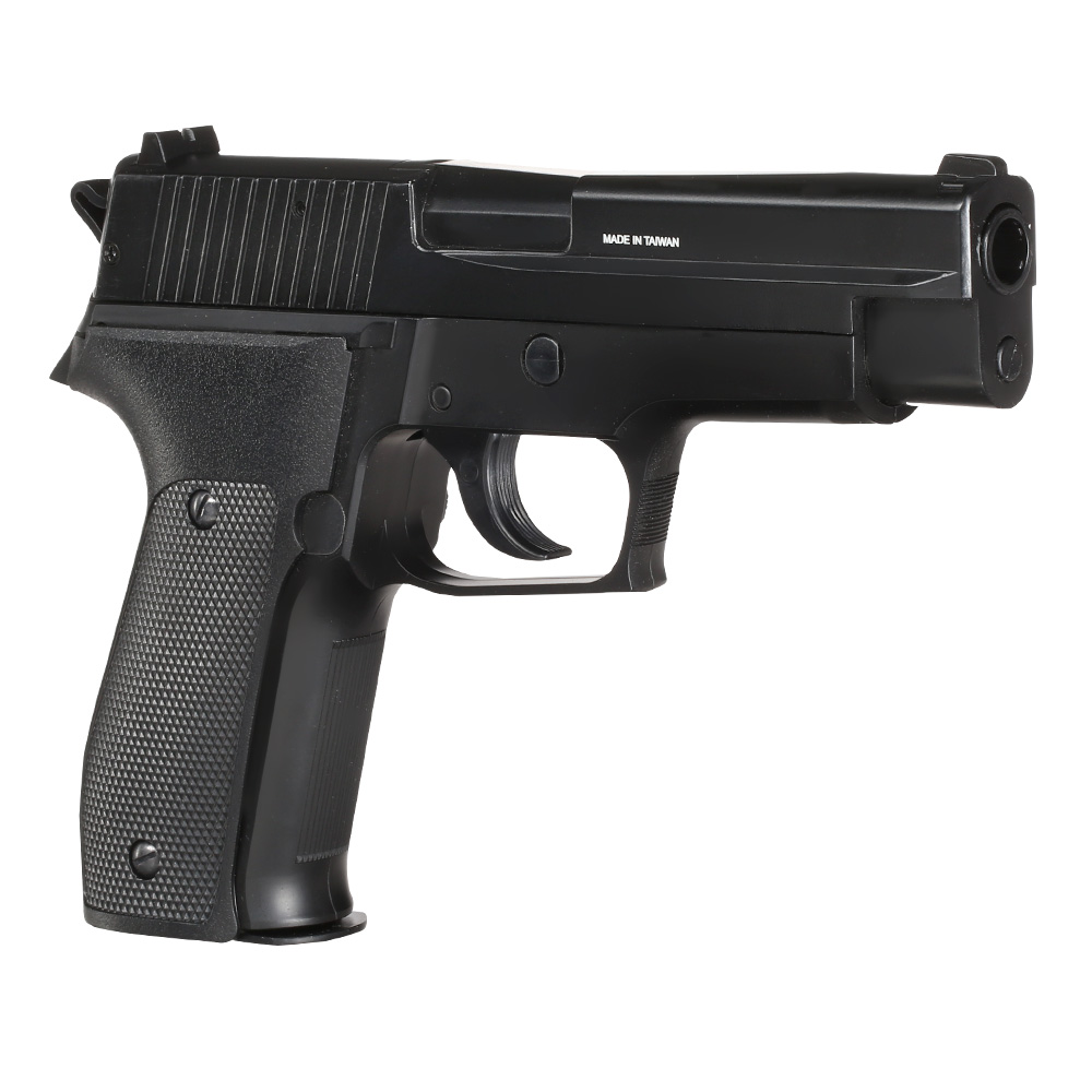 Cybergun Swiss Arms Navy Pistol mit Metallschlitten H.P.A. Fire Line Springer 6mm BB schwarz Bild 6