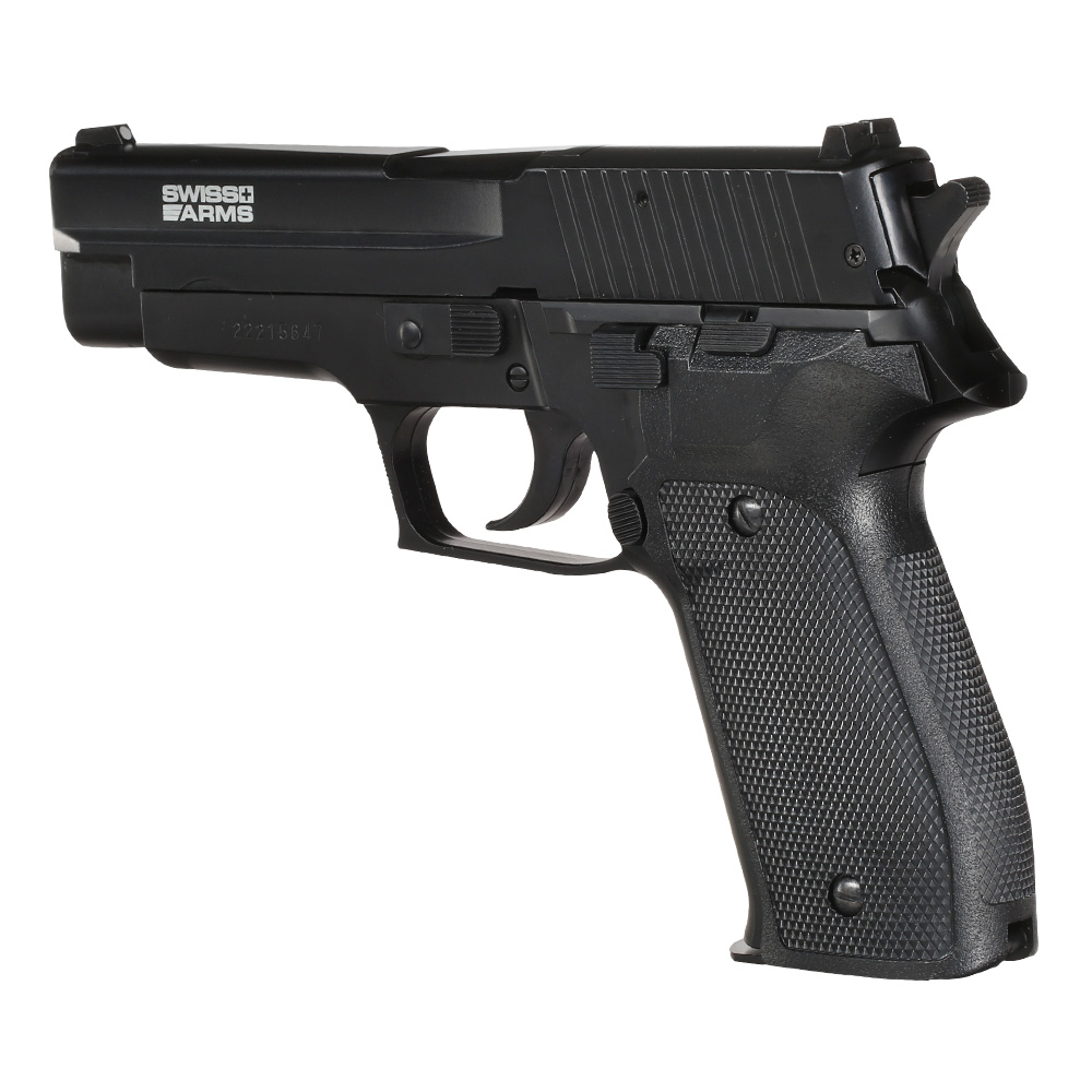 Cybergun Swiss Arms Navy Pistol mit Metallschlitten H.P.A. Fire Line Springer 6mm BB schwarz Bild 7