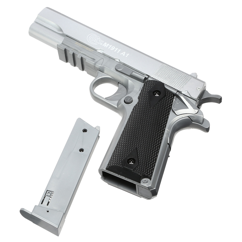 Cybergun Colt M1911A1 mit Metallschlitten H.P.A. Fire Line Springer 6mm BB silber Bild 5