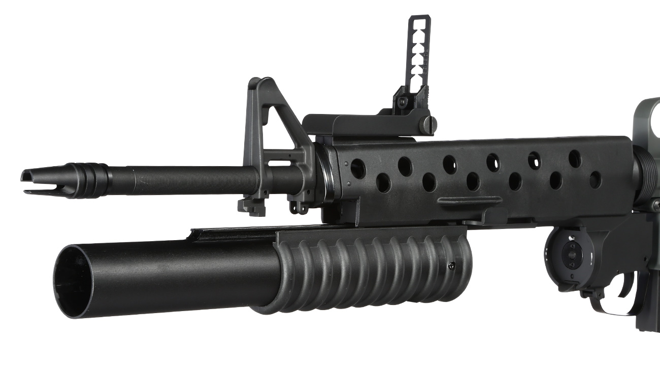 E&C M16A1 Rifle inkl. M203 Grenade Launcher Vollmetall QD-1.5 Gearbox S-AEG 6mm BB schwarz Bild 7