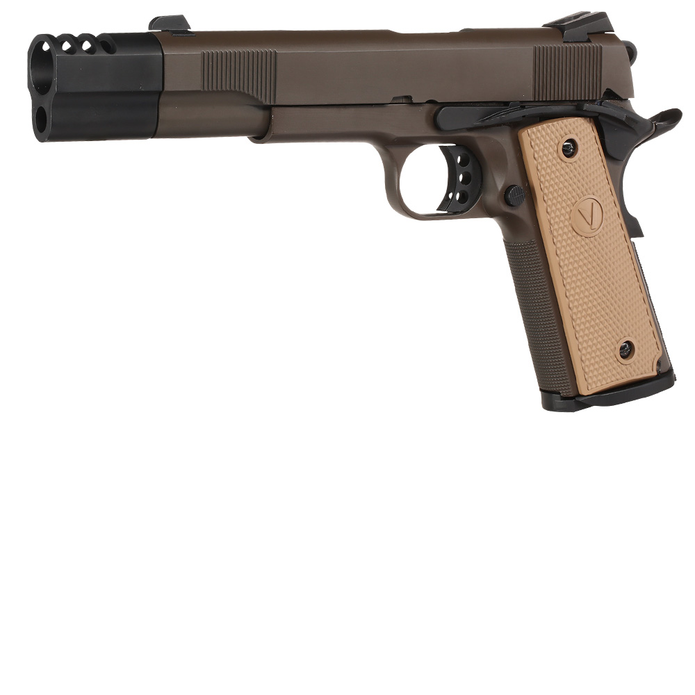 Vorsk Airsoft VP-X 1911 Vollmetall GBB 6mm BB Tan / Bronze