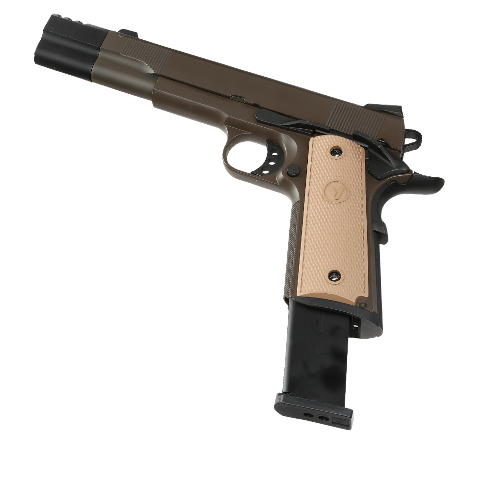 Vorsk Airsoft VP-X 1911 Vollmetall GBB 6mm BB Tan / Bronze Bild 5