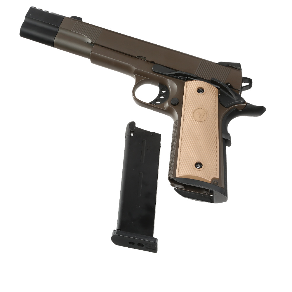 Vorsk Airsoft VP-X 1911 Vollmetall GBB 6mm BB Tan / Bronze Bild 1