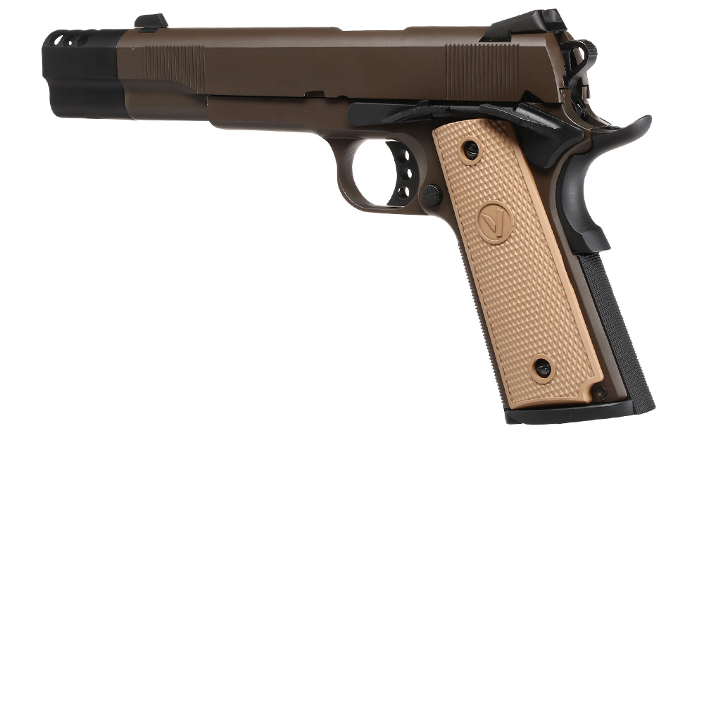 Vorsk Airsoft VP-X 1911 Vollmetall GBB 6mm BB Tan / Bronze Bild 8