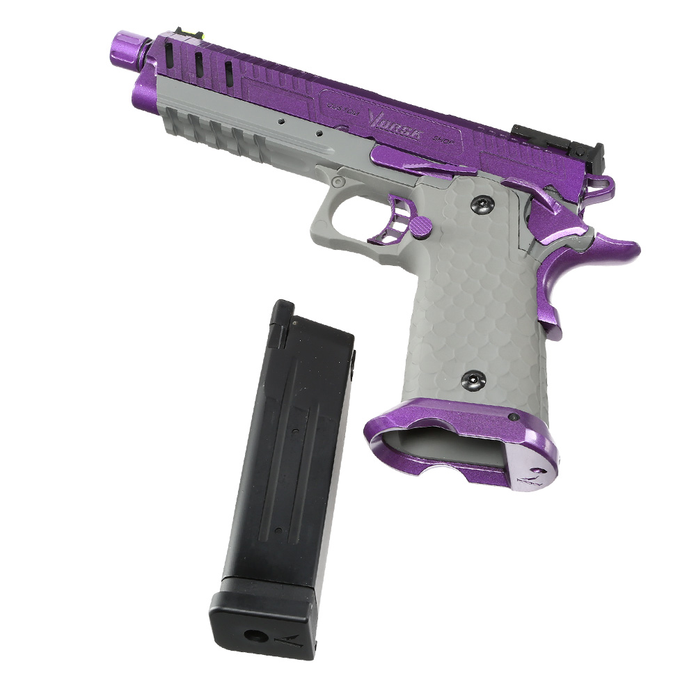 Vorsk Airsoft Hi-Capa 5.1 Vengeance Vollmetall GBB 6mm BB grau / purple Bild 6