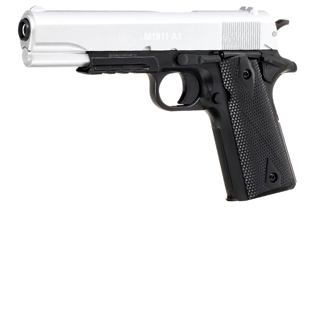 Cybergun Colt M1911A1 mit Metallschlitten H.P.A. Fire Line Springer 6mm BB Dual Tone silber / schwarz
