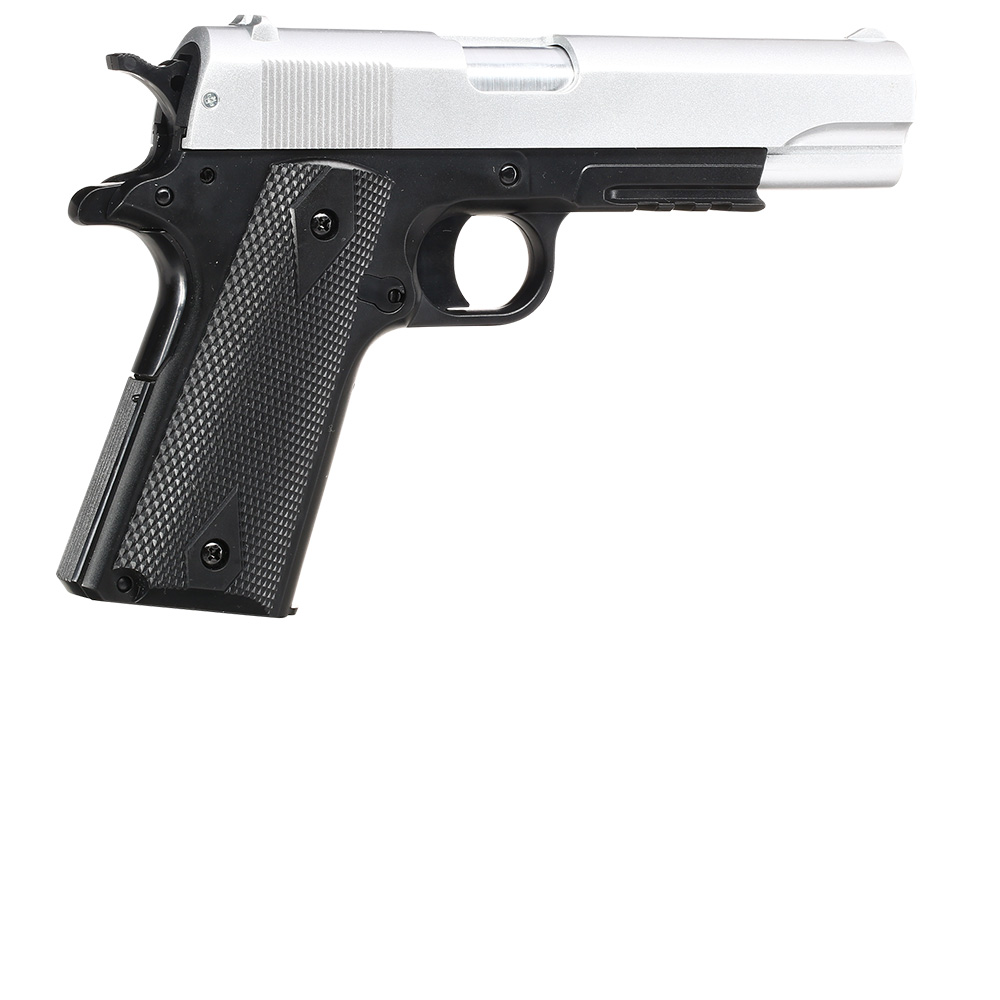 Cybergun Colt M1911A1 mit Metallschlitten H.P.A. Fire Line Springer 6mm BB Dual Tone silber / schwarz Bild 1