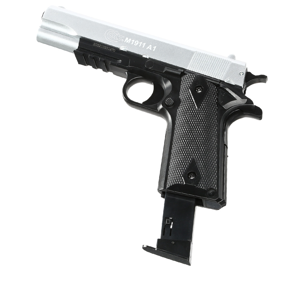 Cybergun Colt M1911A1 mit Metallschlitten H.P.A. Fire Line Springer 6mm BB Dual Tone silber / schwarz Bild 5