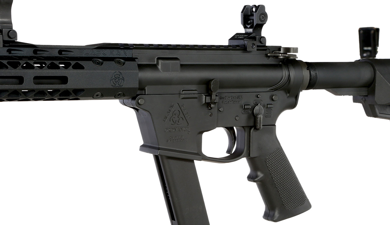 King Arms Black Rain Ordnance 9mm SBR Vollmetall Gas-Blow-Back 6mm BB schwarz Bild 7