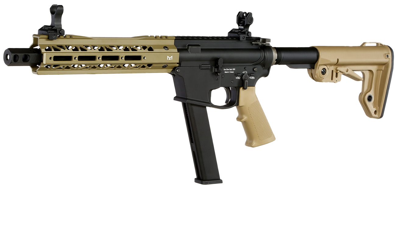 King Arms TWS 9mm Carbine Vollmetall Gas-Blow-Back 6mm BB Dark Earth