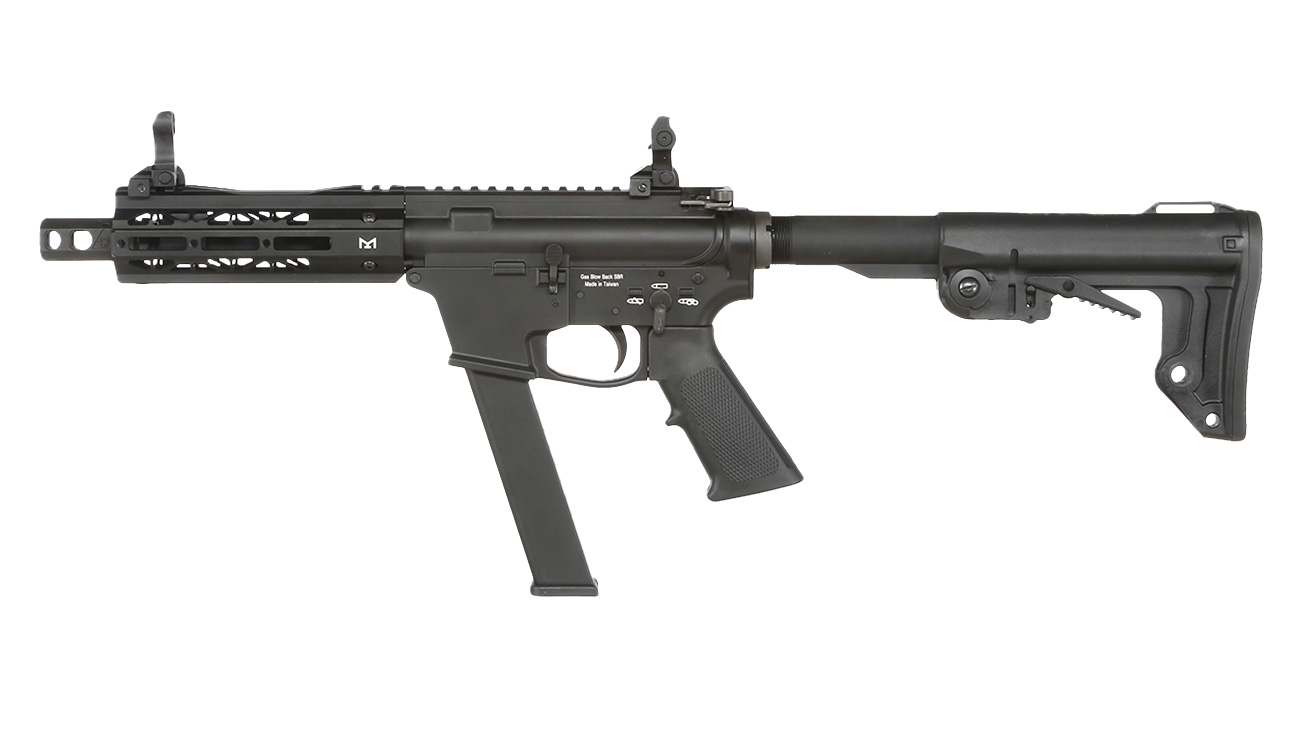 King Arms TWS 9mm SBR Vollmetall Gas-Blow-Back 6mm BB schwarz Bild 1