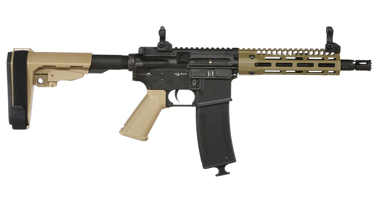 King Arms / EMG Troy Industries M4 SOCC 7.6 PDW Vollmetall S-AEG 6mm BB Dark Earth Bild 2