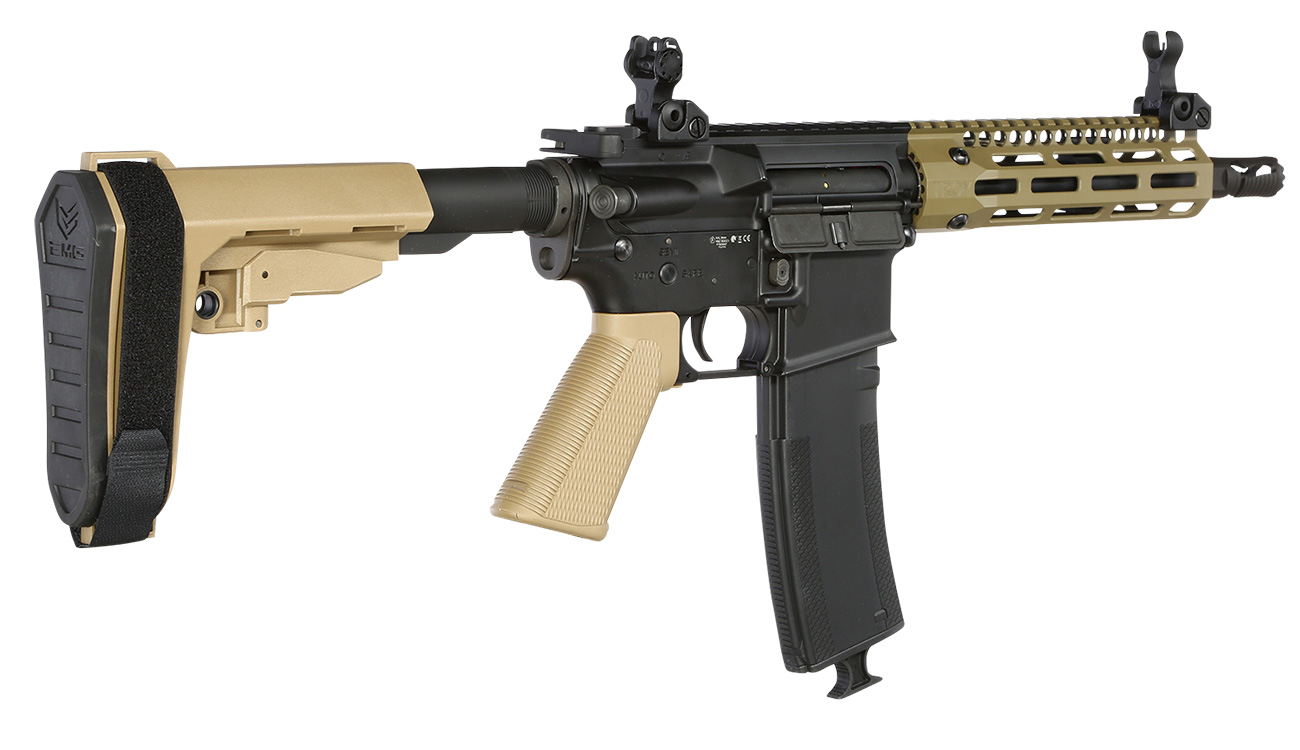 King Arms / EMG Troy Industries M4 SOCC 7.6 PDW Vollmetall S-AEG 6mm BB Dark Earth Bild 3