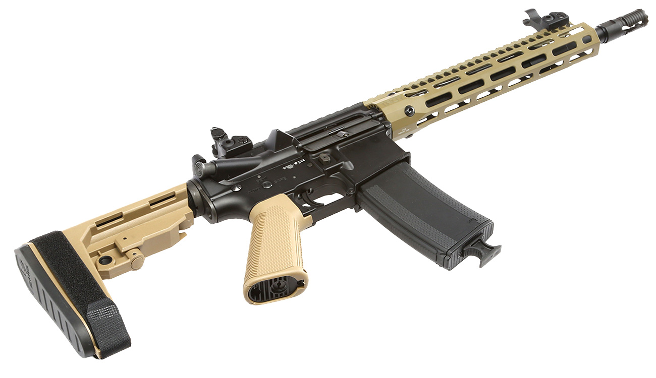 King Arms / EMG Troy Industries M4 SOCC 10.5 CQB Vollmetall S-AEG 6mm BB Dark Earth Bild 4