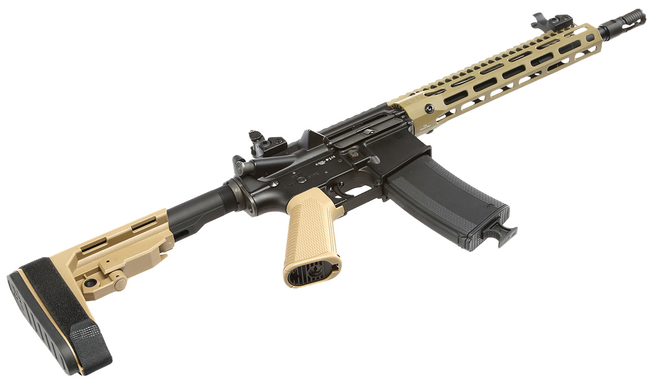 King Arms / EMG Troy Industries M4 SOCC 10.5 CQB Vollmetall S-AEG 6mm BB Dark Earth Bild 5