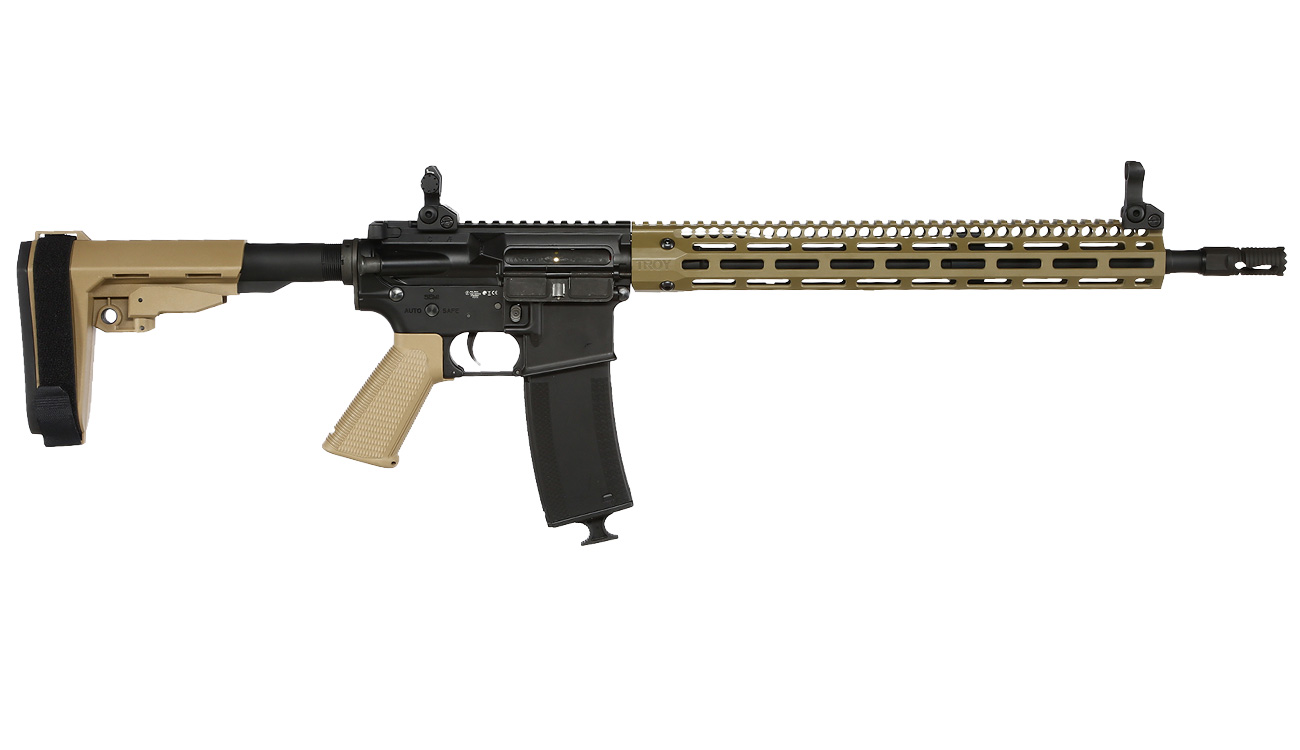 King Arms / EMG Troy Industries M4 SOCC 15 Carbine Vollmetall S-AEG 6mm BB Dark Earth Bild 2