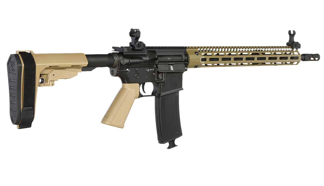 King Arms / EMG Troy Industries M4 SOCC 15 Carbine Vollmetall S-AEG 6mm BB Dark Earth Bild 3