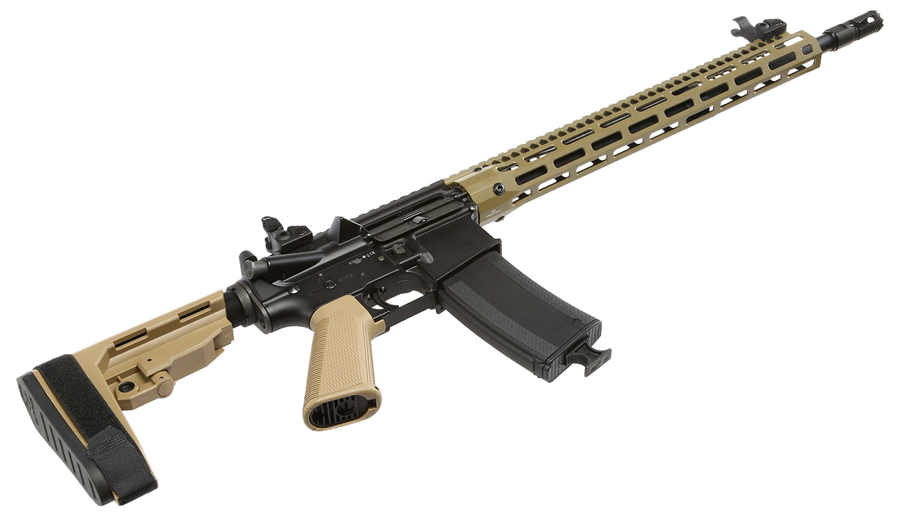 King Arms / EMG Troy Industries M4 SOCC 15 Carbine Vollmetall S-AEG 6mm BB Dark Earth Bild 4