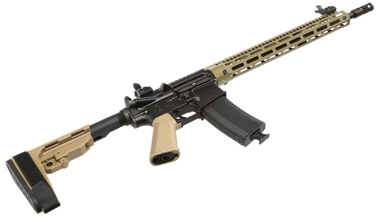 King Arms / EMG Troy Industries M4 SOCC 15 Carbine Vollmetall S-AEG 6mm BB Dark Earth Bild 5