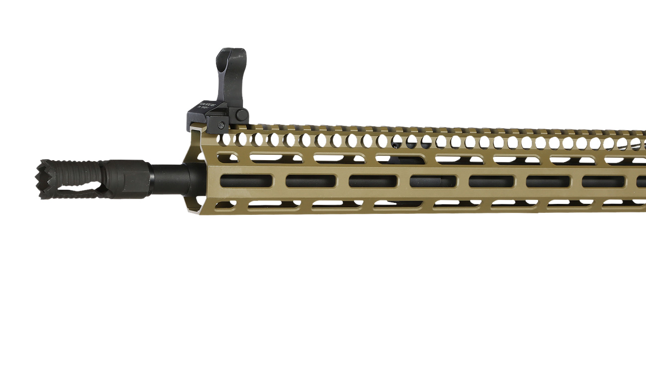 King Arms / EMG Troy Industries M4 SOCC 15 Carbine Vollmetall S-AEG 6mm BB Dark Earth Bild 6