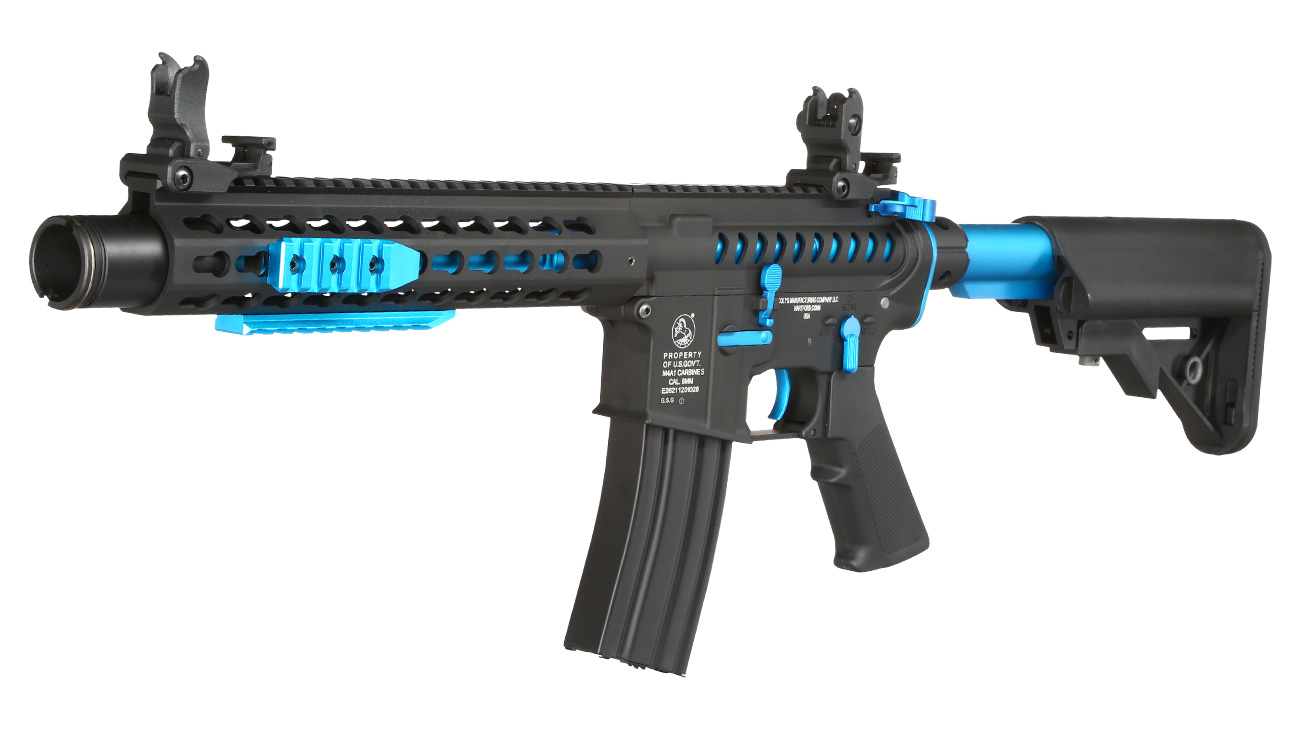 Cybergun Colt M4 Blast Blue Fox Vollmetall Komplettset SAEG 6mm BB