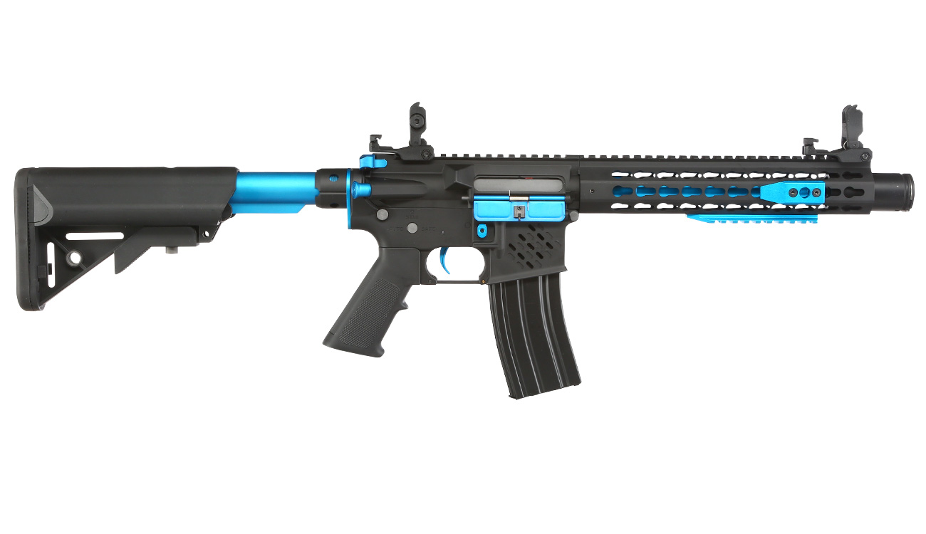 Cybergun Colt M4 Blast Blue Fox Vollmetall Komplettset S-AEG 6mm BB schwarz Bild 2